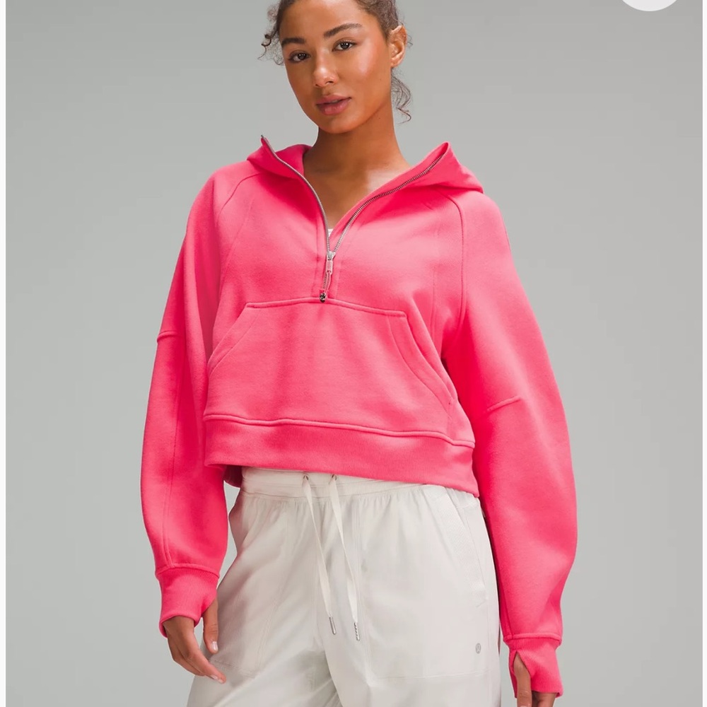 NWT Lululemon Oversized Half Zip Scuba Hoodie Jacket Glaze Pink Size XL/XXL - Picture 1 of 10